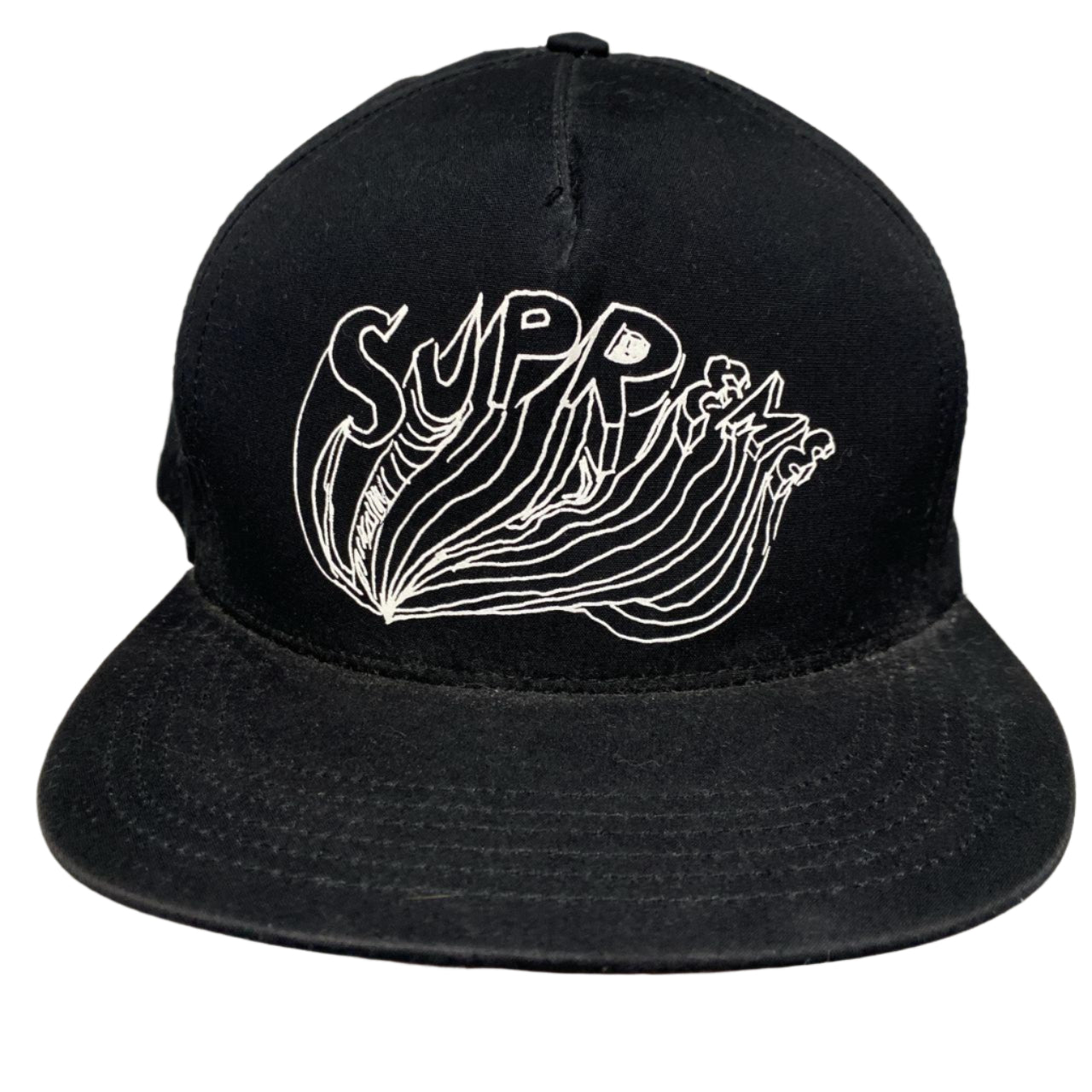 Supreme Black and White Snapback Cap