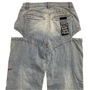 Ksubi Embroidered Flame Denim Thigh Slit Baggy Jeans (29W)