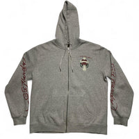 Ed Hardy Grey Cross and Heart Hoodie
