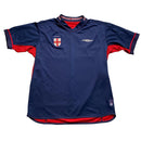 England Umbro Vintage 2004 Red and Navy Reversible Football Jersey (M)