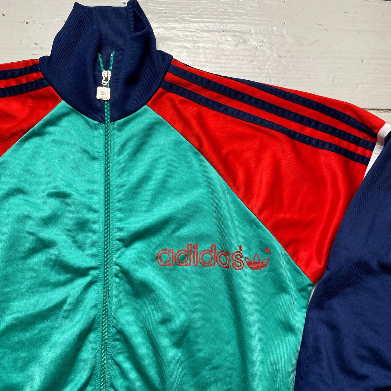 Adidas Vintage 80’s 90’s Navy Red and Green Tracksuit Jacket