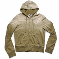 True Religion Ombre Gold and Beige Cream Blend Big Stitch Hoodie (L)