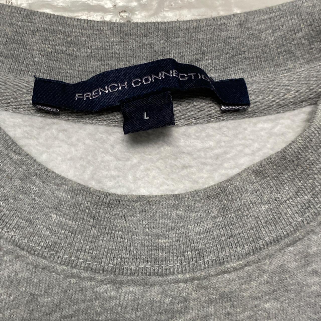 French Connection Vintage y2k Too Busy To FCUK Grey and Black Jumper (L)