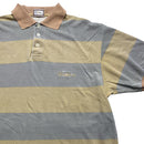 Thomas Burberry Vintage Cream and Grey Polo Shirt (L)