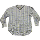 Thomas Burberry Long Sleeve Striped Checked Shirt White Blue and Yellow (L)