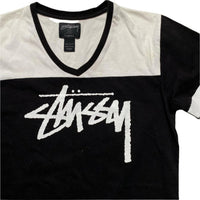 Stussy Womens Long T Shirt Dress Black and White (XS)