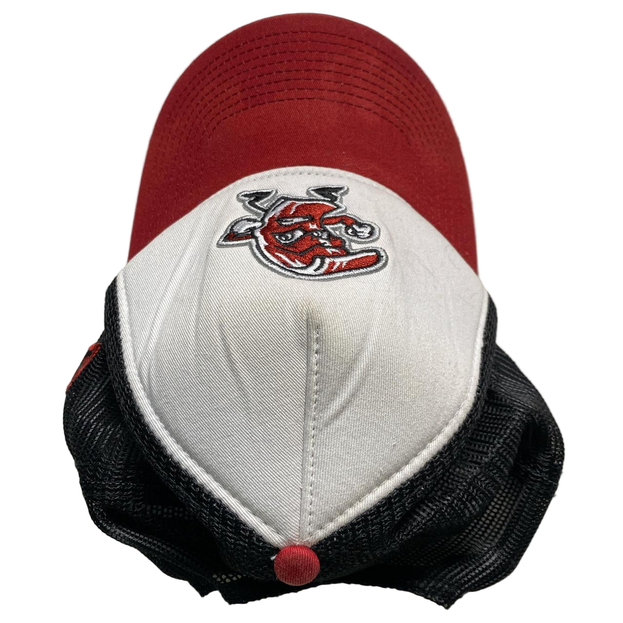 Iron Pigs Bacon MLB New Era Trucker Cap Black White and Red