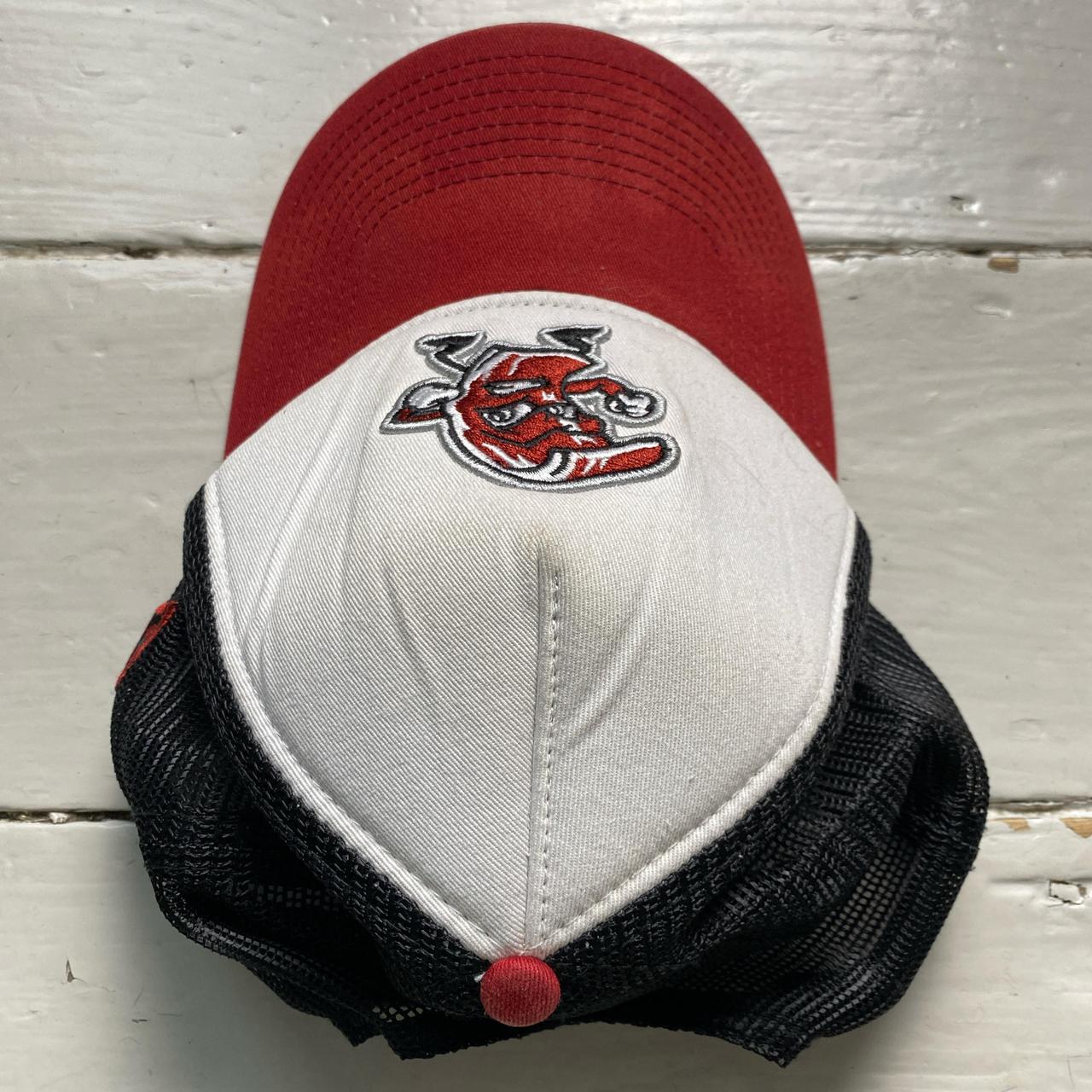 Iron Pigs Bacon MLB New Era Trucker Cap Black White and Red