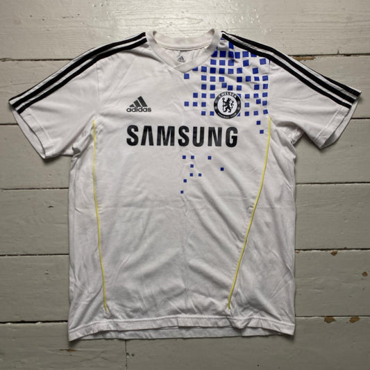 Chelsea Adidas Vintage Samsung White Black and Blue T Shirt