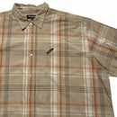 Ecko Unltd Vintage y2k Striped Checked Shirt Beige and Orange (4XL)