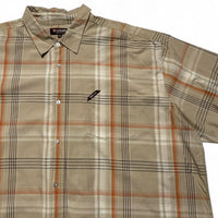 Ecko Unltd Vintage y2k Striped Checked Shirt Beige and Orange (4XL)