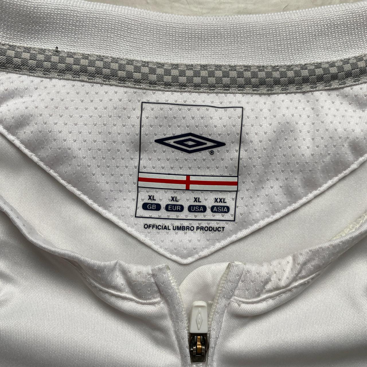 England Umbro White and Navy Vintage Football Jersey