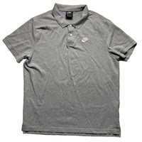 Nike Grey and White Polo Shirt (XL)