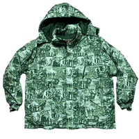 Notorious BIG Brooklyn Mint Vintage All Over Print Puffer Coat (2XL)