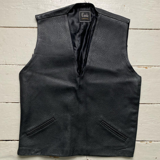 Leather Vest Gilet Black