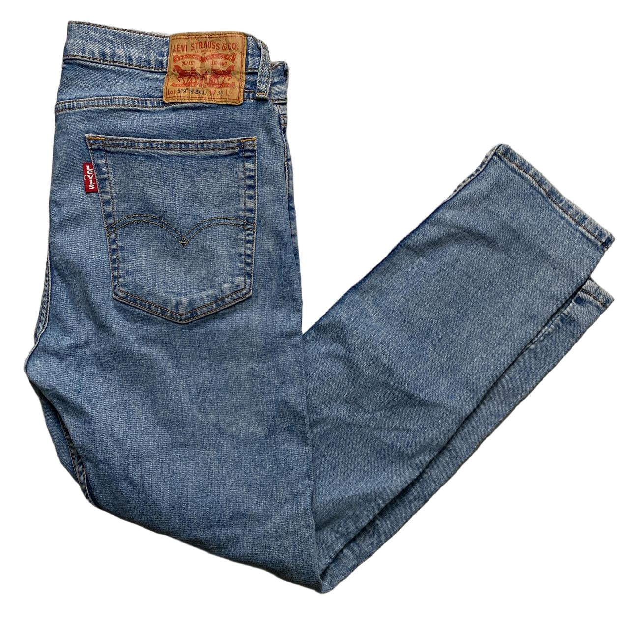Levis 519 Hi Ball Light Blue Stonewash Vintage Jeans (36W)