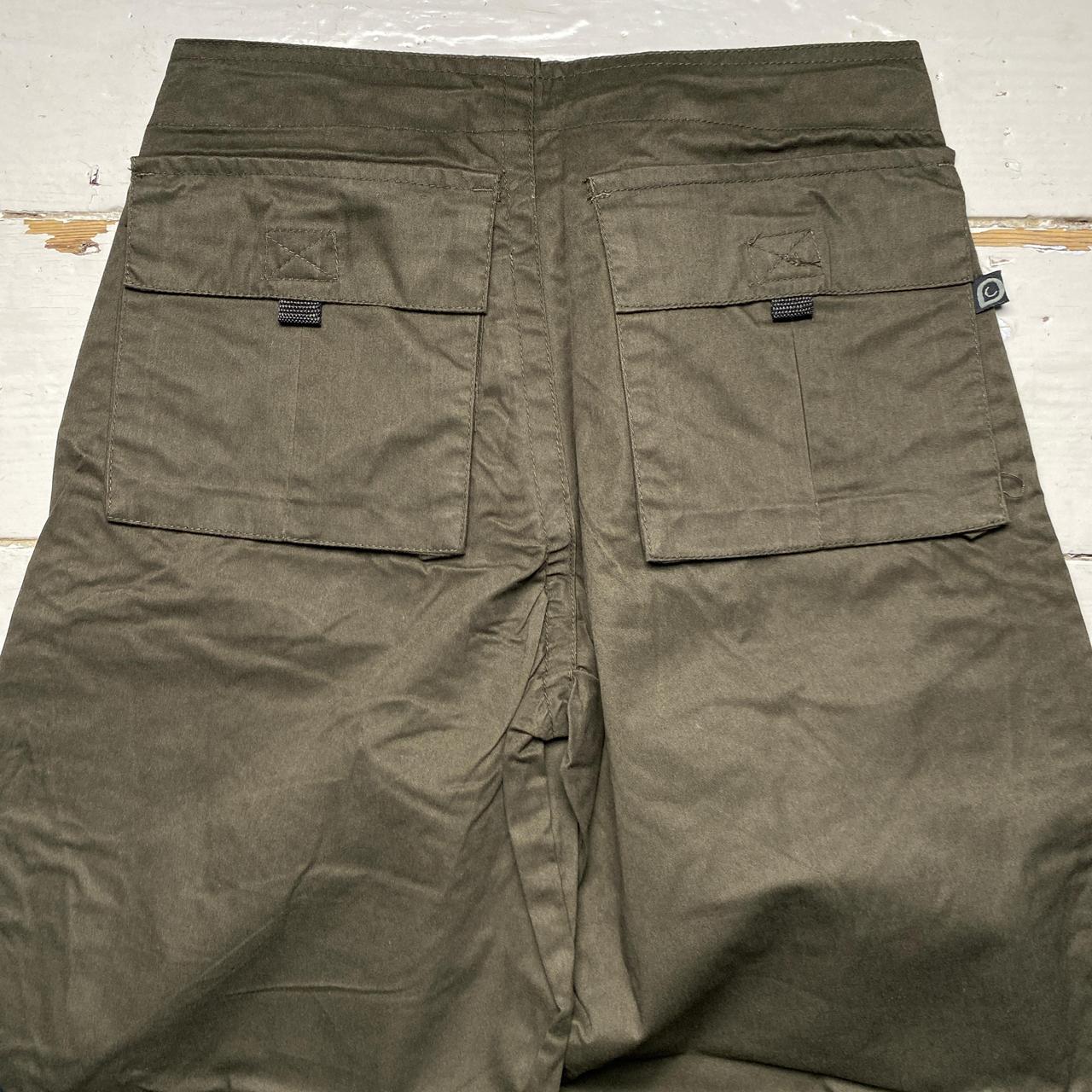 Criminal Damage Khaki Green and Black Baggy Cargo Parachute Combat Trousers