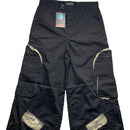 Criminal Damge Black and Camouflage Big Pocket Cargo Parachute Combat Trousers (32W)
