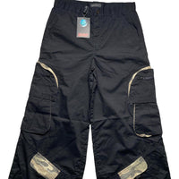 Criminal Damge Black and Camouflage Big Pocket Cargo Parachute Combat Trousers (32W)