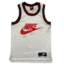 Nike White Red and Black Big Swoosh Basketball Vest (M)