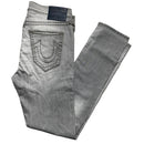 True Religion Rocco Distressed Light Grey Stitch Jeans (36W)