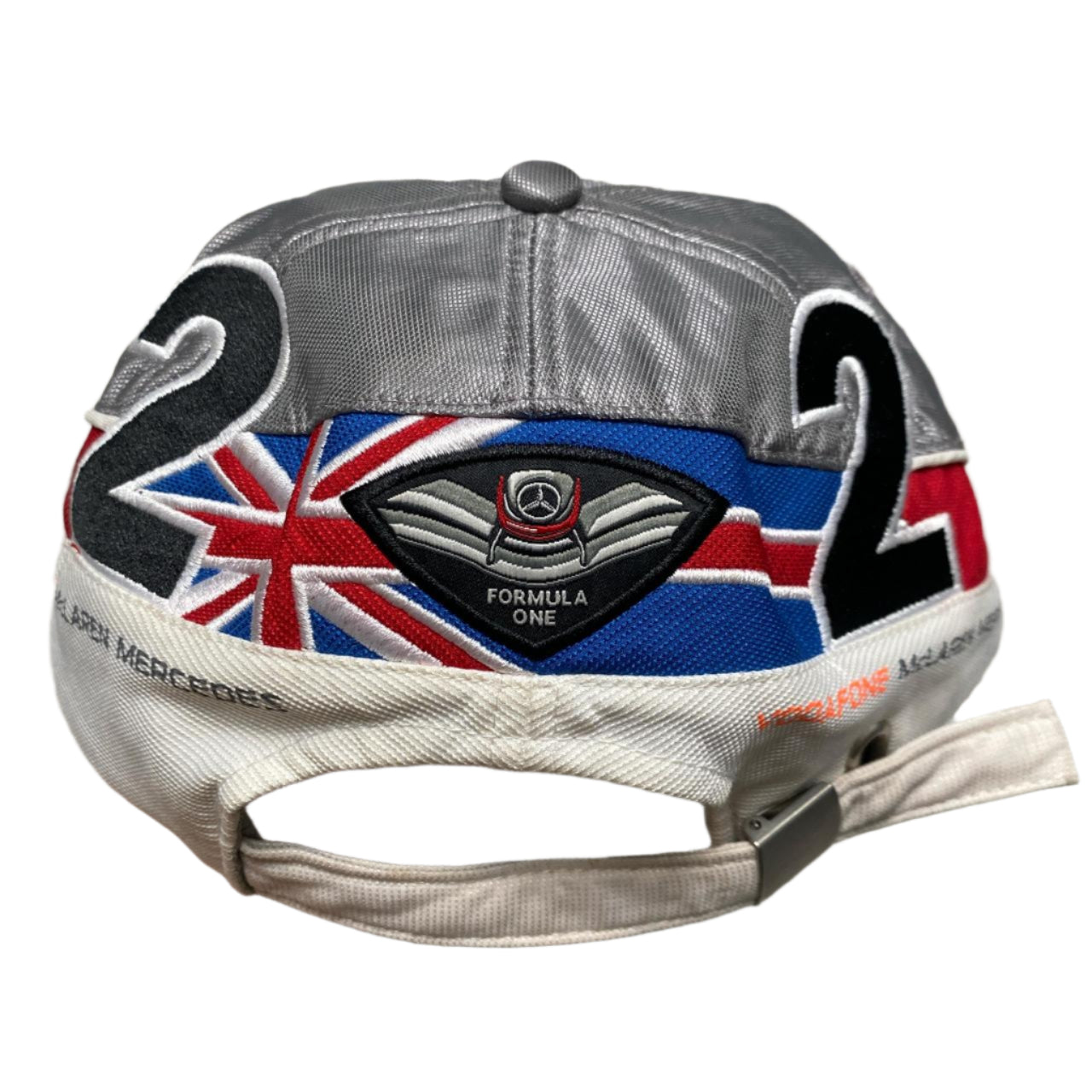 Mercedes Benz Lewis Hamilton Vintage Silver and Red Cap