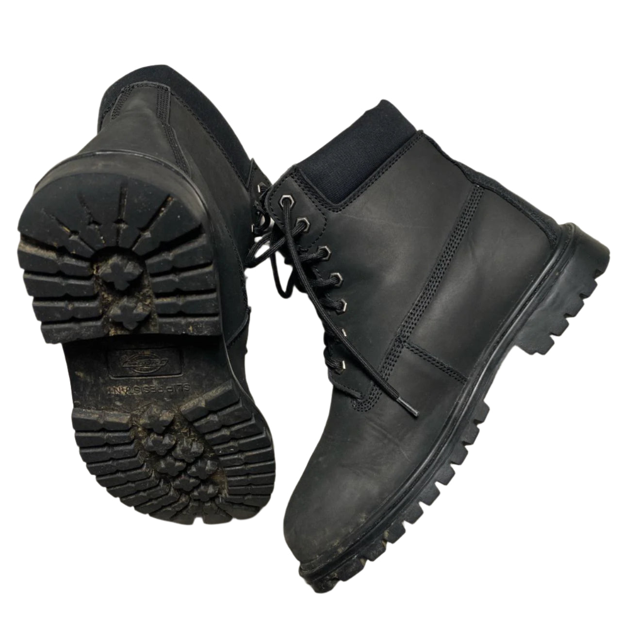 Dickies Black Leather Boots (UK 8)