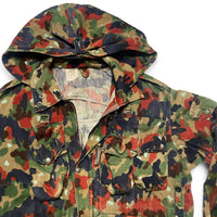 Swiss Camo M70 Camouflage Red Brown and Green Vintage Military Army Jacket (L)