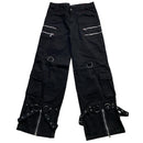 Criminal Damage Bondage Black White and Red Embroidery Baggy Jeans (30W)