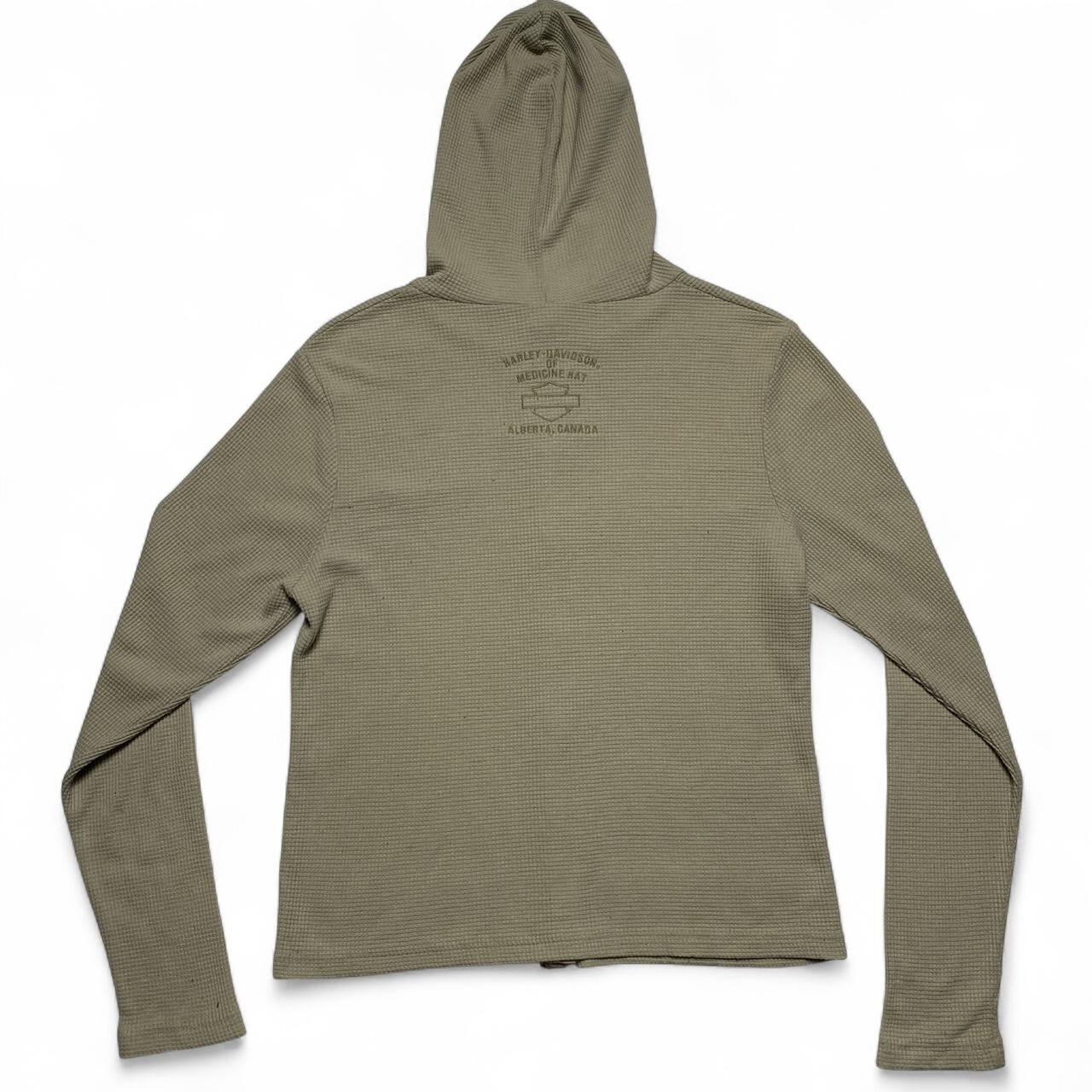 Harley Davidson Waffle Knit Button Up Hooded Jumper (XL)