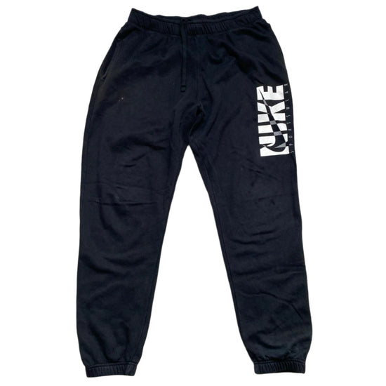 Nike Club Black and White Swoosh Spellout Joggers (L)