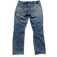True Religion Geno Super T Light Blue White Stitch Stonewash Jeans (34W)