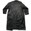 Greg Bell Black Leather Trench Coat Jacket (XL)