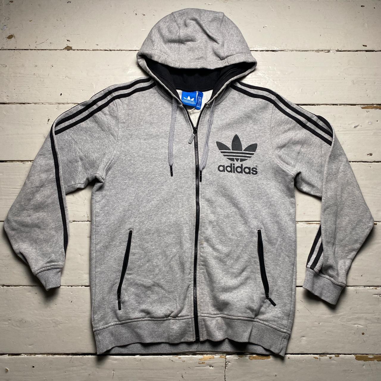 Adidas Grey and Black Hoodie