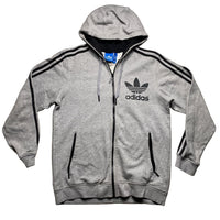 Adidas Grey and Black Hoodie (M)