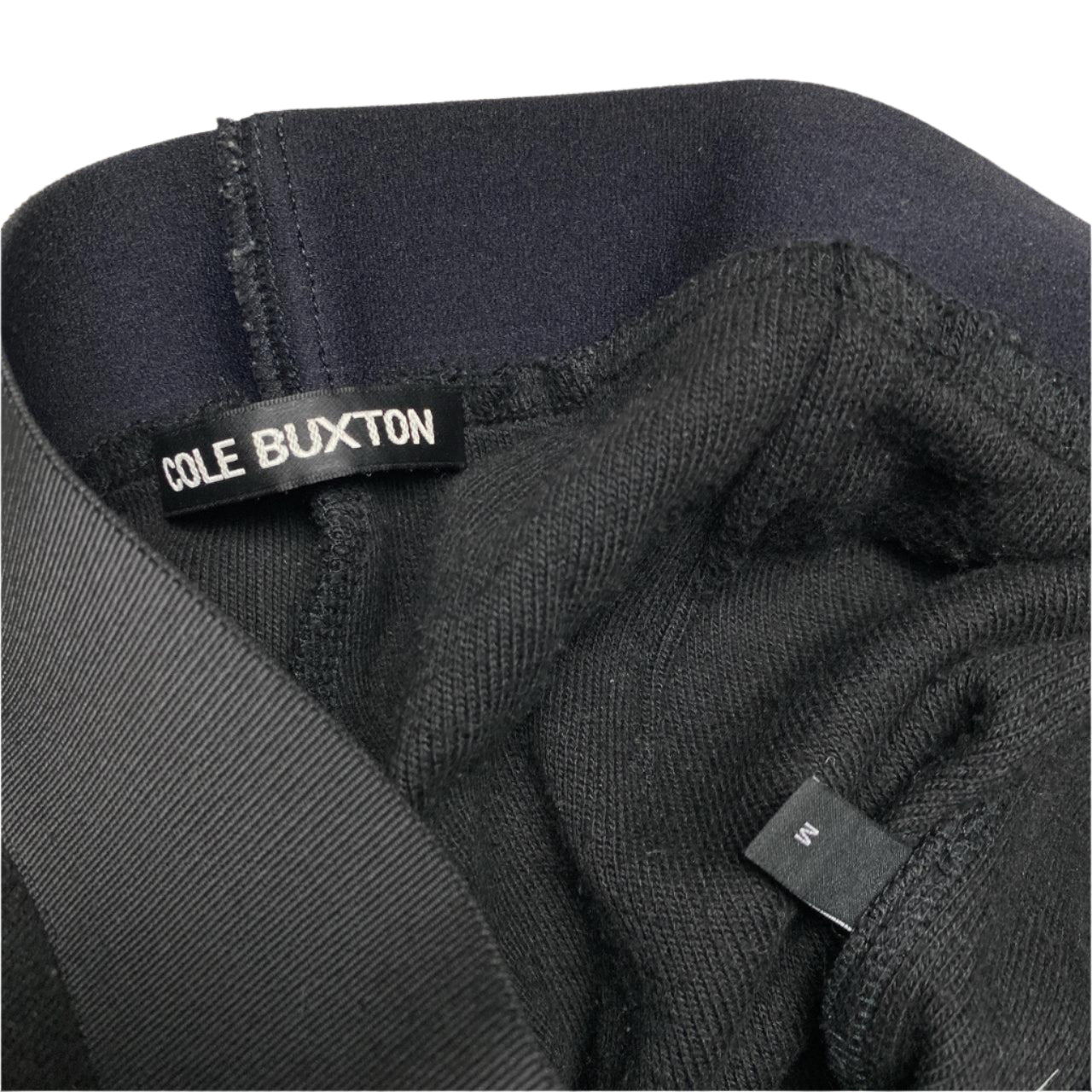 Cole Buxton Wool Black Elasticated Waist Relaxed Trousers (M)