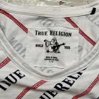 True Religion Red Contrast Stitch White and Black T Shirt (L)