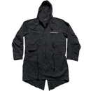 Places and Faces Black and Silver Reflective Parka Long Black Jacket (L)