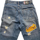 UNK Denim Vintage 90’s Basketball NBA Distressed Patch Jeans (30W)