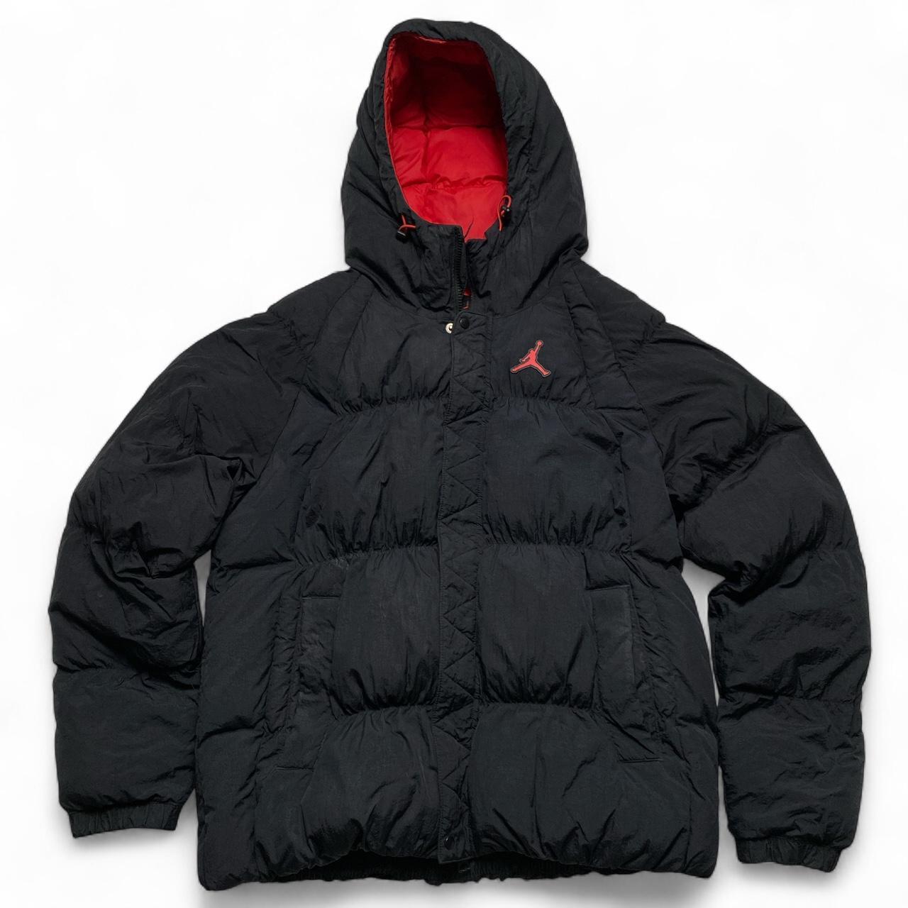 Nike Air Jordan Black and Red Puffer Jacket (L)