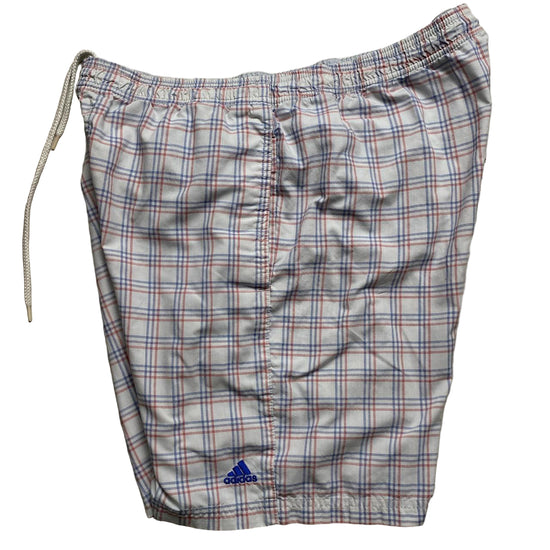 Adidas Vintage White Red and Blue Shell Trackpant Shorts (L)