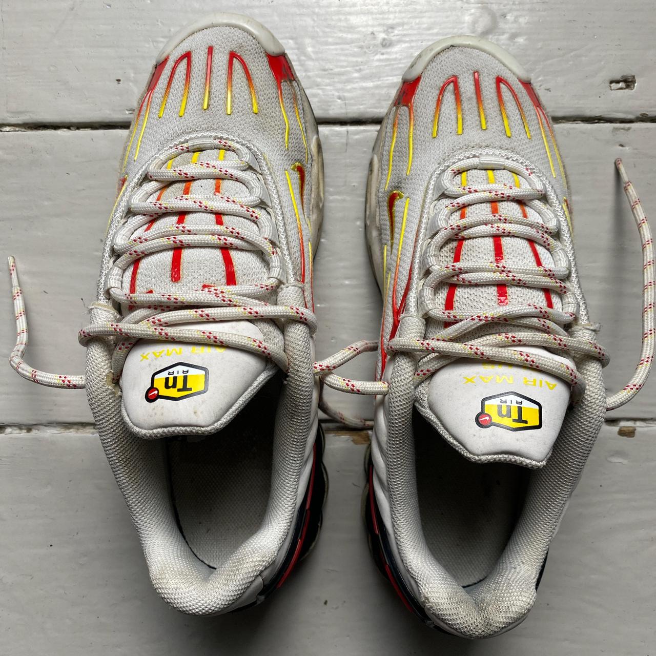 Nike Air Max Plus TN III 3 White Red and Yellow Flames