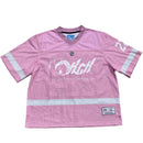 Kaizen Pink and White Womens Oversized NFL Football Jersey (L)