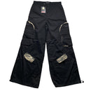 Criminal Damge Black and Camouflage Big Pocket Cargo Parachute Combat Trousers (32W)