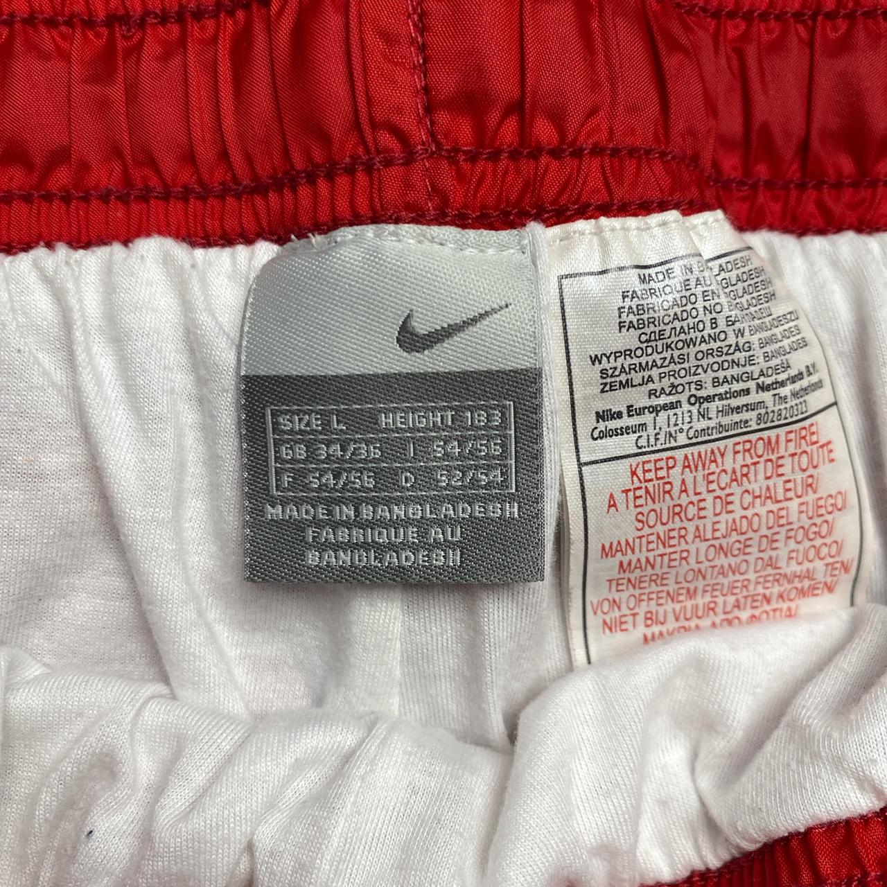 Nike Vintage Red and White Multi Swoosh Shell Trackpant Bottoms (L)