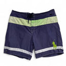 Ralph Lauren Polo Navy and Green Striped Swim Trunks Shorts (2XL)