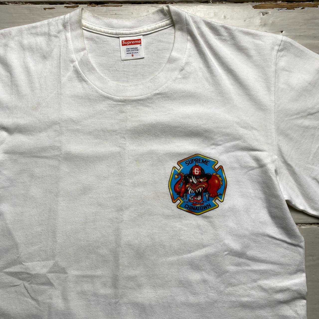 Supreme Fire Depatment Chinatown T Shirt White