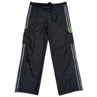 Adidas Black Green and Grey Shell Cargo Trackpant Bottoms (S)