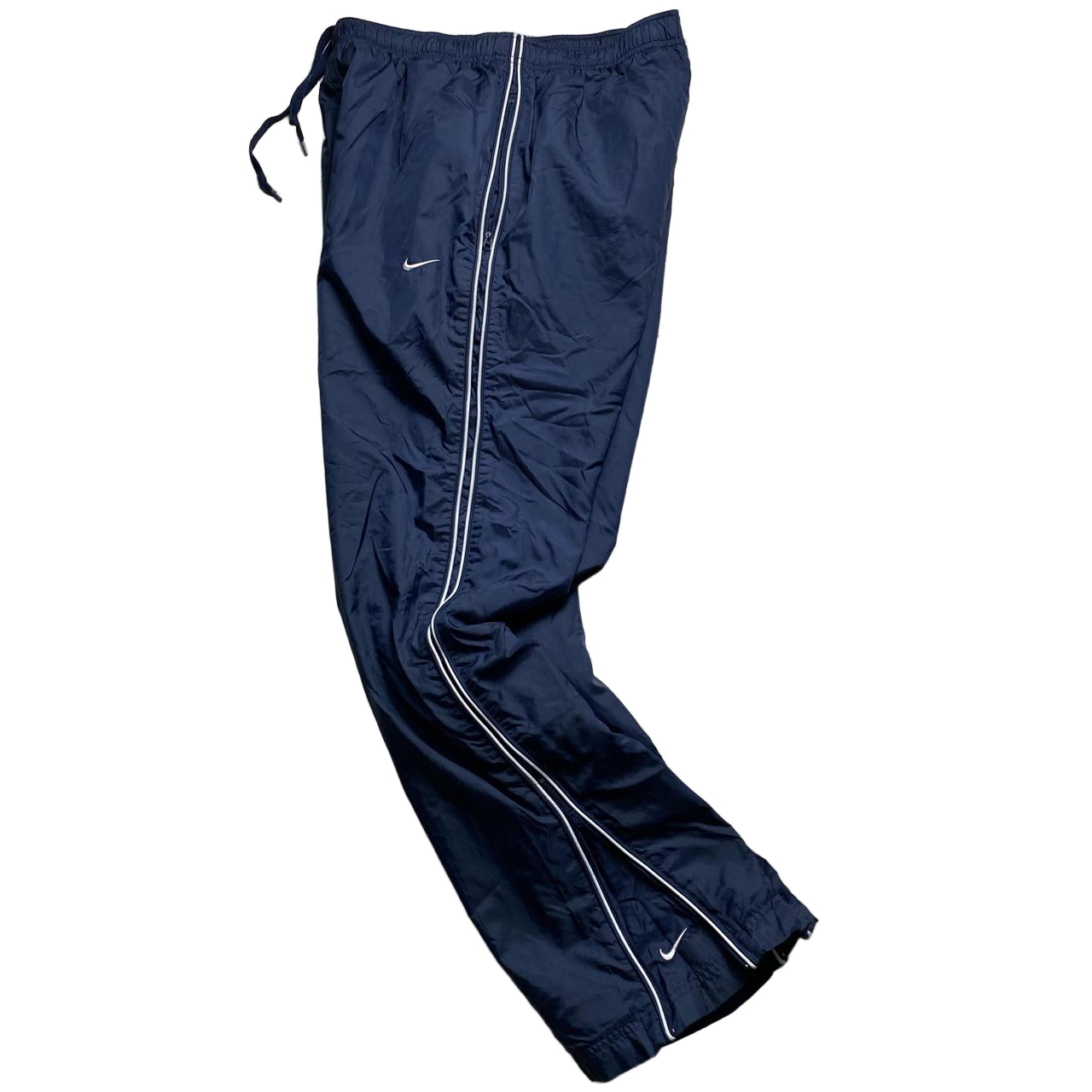 Nike Shell Baggy Trackpant Navy and White Swoosh Bottoms (M)