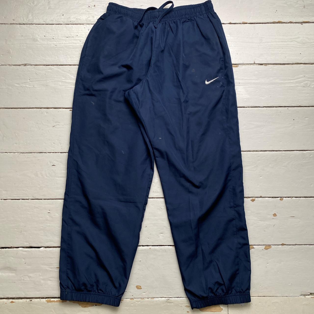 Nike Swoosh Navy and White Shell Trackpant Baggy Bottoms